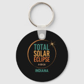 Porte-clés Solar Eclipse Indiana 8 avril 2024 Totalité (Recto)