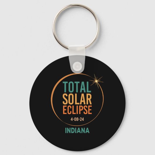Porte-clés Solar Eclipse Indiana 8 avril 2024 Totalité (Recto)