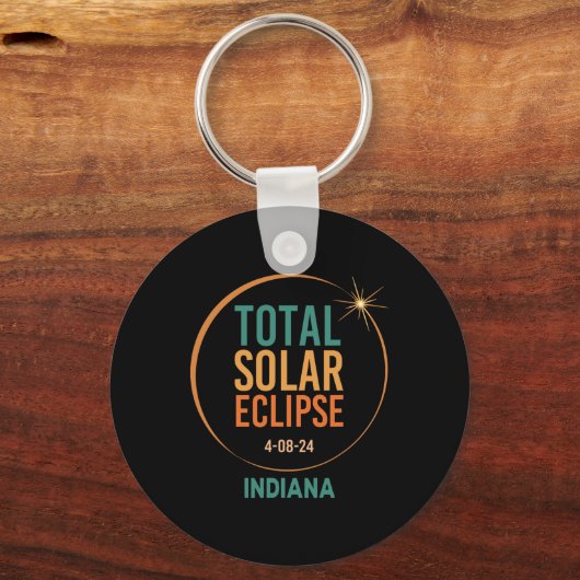 Porte-clés Solar Eclipse Indiana 8 avril 2024 Totalité (Recto)