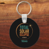 Porte-clés Solar Eclipse Texas 8 avril 2024 Totalité (Recto)