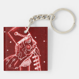 Porte-clés SOLDAT de JOUET de CASSE-NOIX en rouge lumineux
