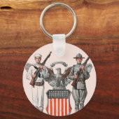 Porte-clés Soldat, marin et bouclier américain (Recto)