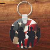 Porte-clés Soldat militaire patriotique Silhouette (Recto)