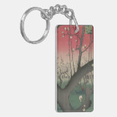 Porte-clés soleil couchant japonais pruniers arbres (Devant gauche)
