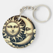 Porte-clés Soleil et Lune Célestes Vintage (Dos)