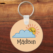 Porte-clés Soleil Et Nuages Personnalisés (Verso)