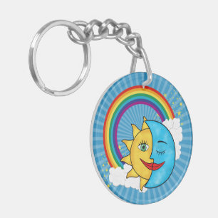 Porte-clés Soleil Lune Arc-en-ciel Étoiles