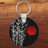 Porte-clés Soleil rouge noir blanc zen (Recto)