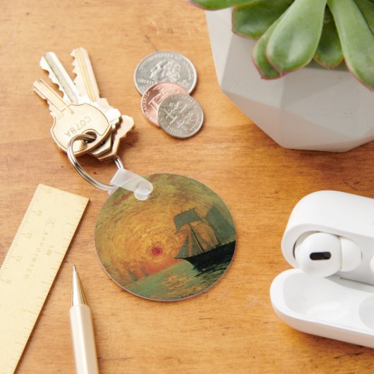 Porte-clés Soleil rouge par Maxime Maufra, impressionnisme Vi (Bureau)