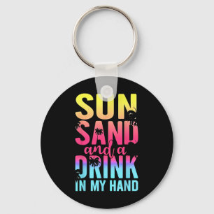Porte-clés Soleil Sable Et Un Verre Dans Mon Vacat De Croisiè