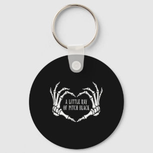 Porte-clés Soleil sarcastique gothique squelette mains foncée