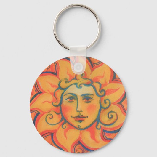 Porte-clés Soleil souriant, Art Imaginaire Fairytale, Jaune o (Recto)