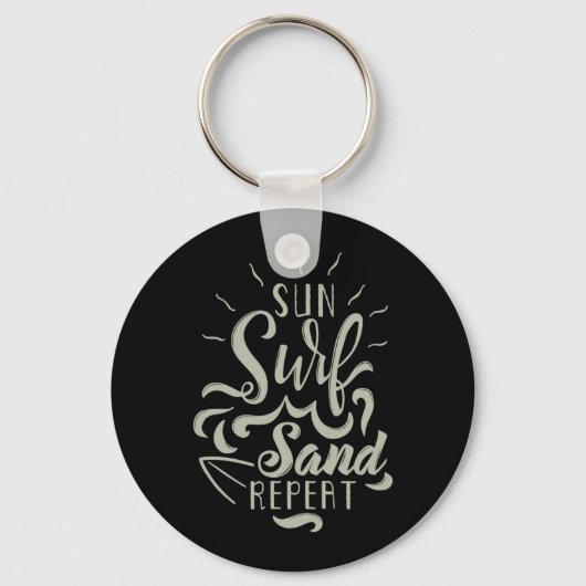 Porte-clés Soleil Surf Sable Répéter (Recto)