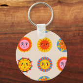 Porte-clés soleils Abstraits : motif sans couture ethnique. (Recto)