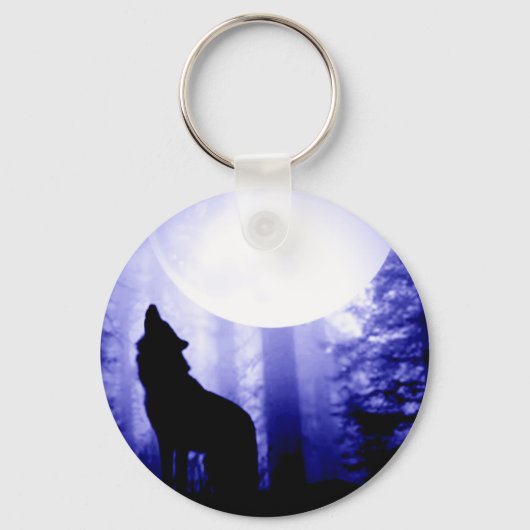 Porte-clés Solely Wolf Howling at Moon (Recto)