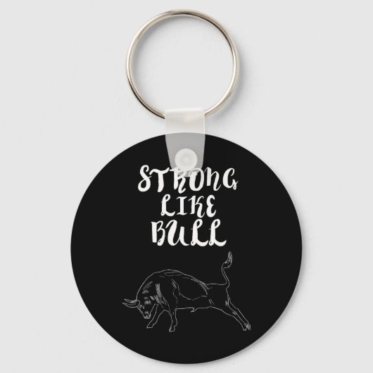 Porte-clés Solide comme Bull Powerlifter Bodybuilding (Recto)