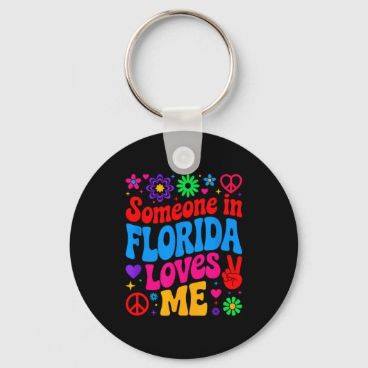 Porte-clés Someone In Florida Loves Me Boho Floral Peaceful C (Recto)
