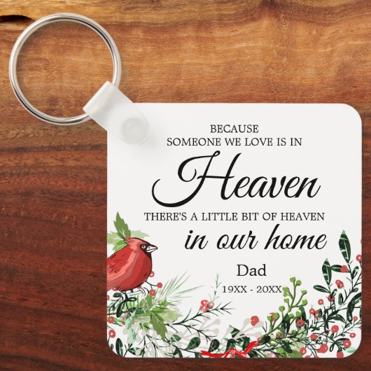 Porte-clés Someone In Heaven Cardinal Greenery Photo (Recto)