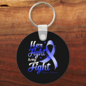Porte-clés Son Combat Est Mon Combat Alopecia Sensibilisation (Recto)