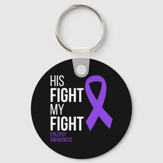 Porte-clés Son combat est Mon combat Epilepsie Conscience Moi (Recto)