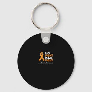 Porte-clés Son Combat Est Mon Combat Leucémie Orange Ribbon L