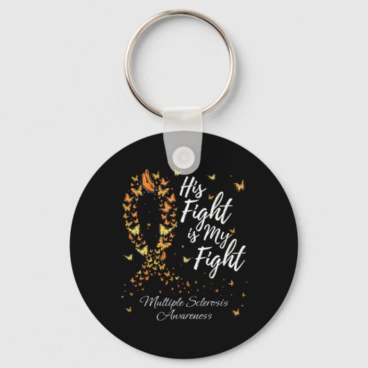 Porte-clés Son Combat Est Mon Combat Ms Multiple Sclerosis Aw (Recto)