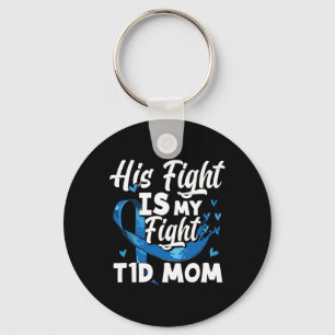 Porte-clés Son combat est mon combat T1d Maman Connaissance d