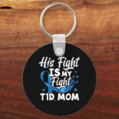 Porte-clés Son combat est mon combat T1d Maman Connaissance d (Recto)