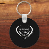 Porte-clés Son Combat Est Mon Mois De Lutte Contre Le Cancer  (Recto)
