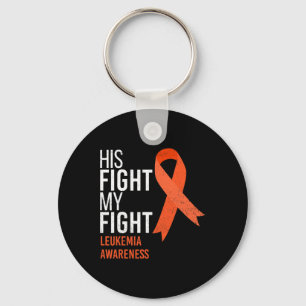 Porte-clés Son combat est My Fight Leukemia Cancer Awareness