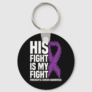 Porte-clés Son combat Mon combat le ruban pourpre cancer panc