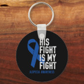 Porte-clés Son combat My Fight Family Support Alopecia Areata (Recto)