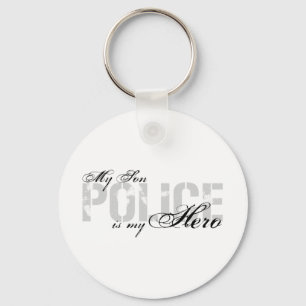 Porte-clés Son est mon héros - POLICE