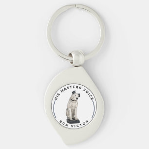 Porte-clés Son maître voix noir & blanc SIgnature Nipper
