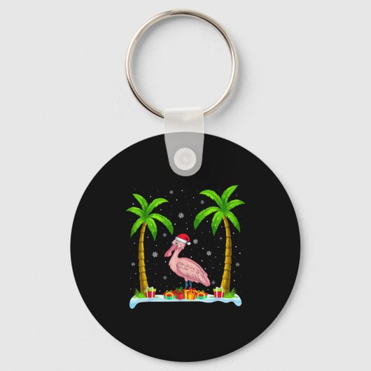 Porte-clés Sonbill Santa Hat Palm Tree Beach Xmas Pajama (Recto)