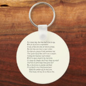 Porte-clés Sonnet # 10 de William Shakespeare (Recto)