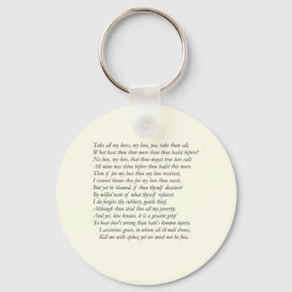 Porte-clés Sonnet # 40 par William Shakespeare