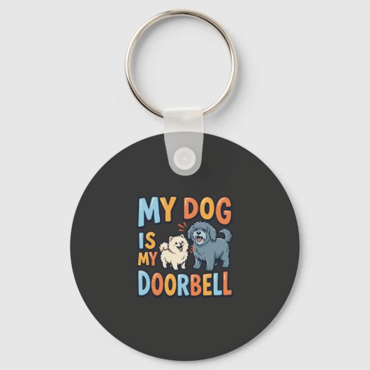Porte-clés Sonnette Drôle pour Amoureux de Chiens (Recto)