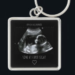 Porte-clés Sonogramme Photo Cadeau Baby Ultrasound Noir<br><div class="desc">Idée cadeau parfaite avec échographie. C'est la façon la plus agréable d'afficher pour la première fois votre petit paquet de joie. Cadeaux échographiques personnalisés parfaits pour un nouveau père et une nouvelle maman.</div>