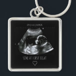 Porte-clés Sonogramme Photo Cadeau Baby Ultrasound Noir<br><div class="desc">Idée cadeau parfaite avec échographie. C'est la façon la plus agréable d'afficher pour la première fois votre petit paquet de joie. Cadeaux échographiques personnalisés parfaits pour un nouveau père et une nouvelle maman.</div>