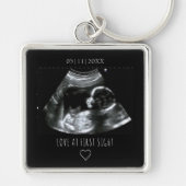 Porte-clés Sonogramme Photo Cadeau Baby Ultrasound Noir (Devant)