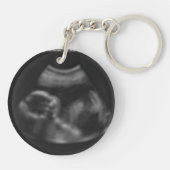 Porte-clés Sonogramme sur mesure pour bébé multilingue papa (Dos)