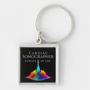 Porte-clés Sonographe Cardiaque Colorée Ondes Ultrasoniques