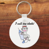 Porte-clés Soq Singe Infirmière J'appelle les coups cadeaux (Recto)