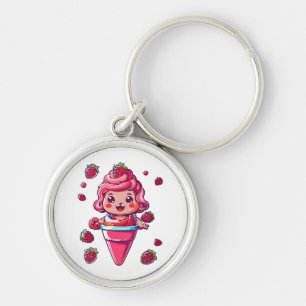 Porte-clés Sorbet de framboise Kawaii