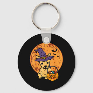 Porte-clés Sorcier Moon Chihuahua Jack O Lantern Halloween