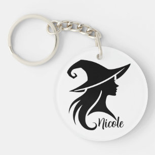 Porte-clés Sorcière chapeau noir Wiccan Halloween 