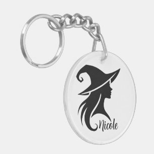 Porte-clés Sorcière chapeau noir Wiccan Halloween 
