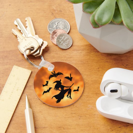 Porte-clés Sorcière Chauves-Souris Lune (Bureau)