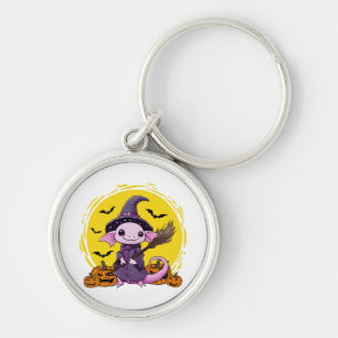 Porte-clés Sorcière d'Halloween Axolotl Mignon